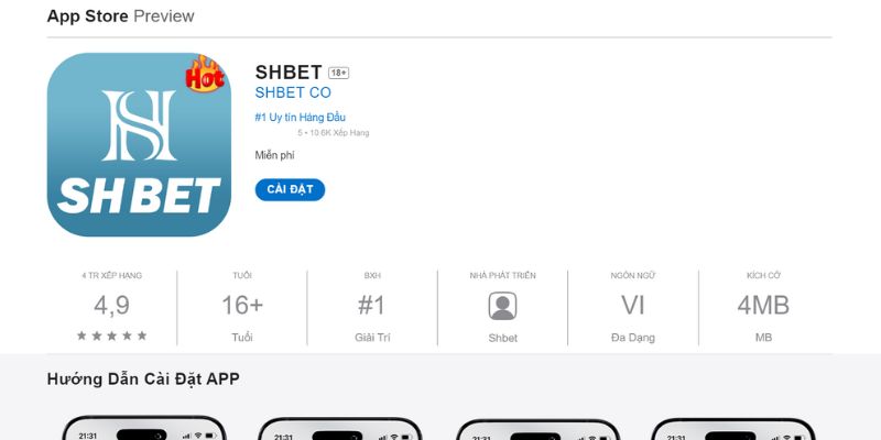 Chia sẻ tải app SHBET88 cho iOS